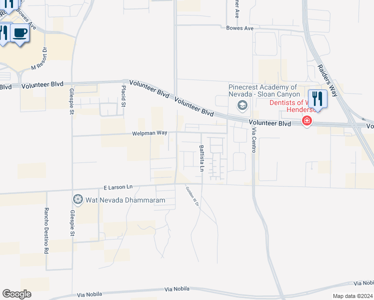 map of restaurants, bars, coffee shops, grocery stores, and more near 2 Saint Rose Parkway in Henderson