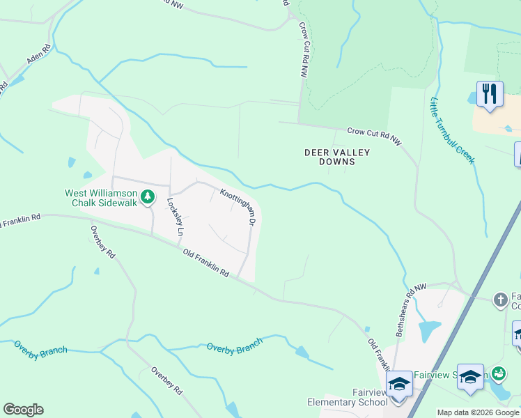 map of restaurants, bars, coffee shops, grocery stores, and more near 7232 Knottingham Drive in Fairview