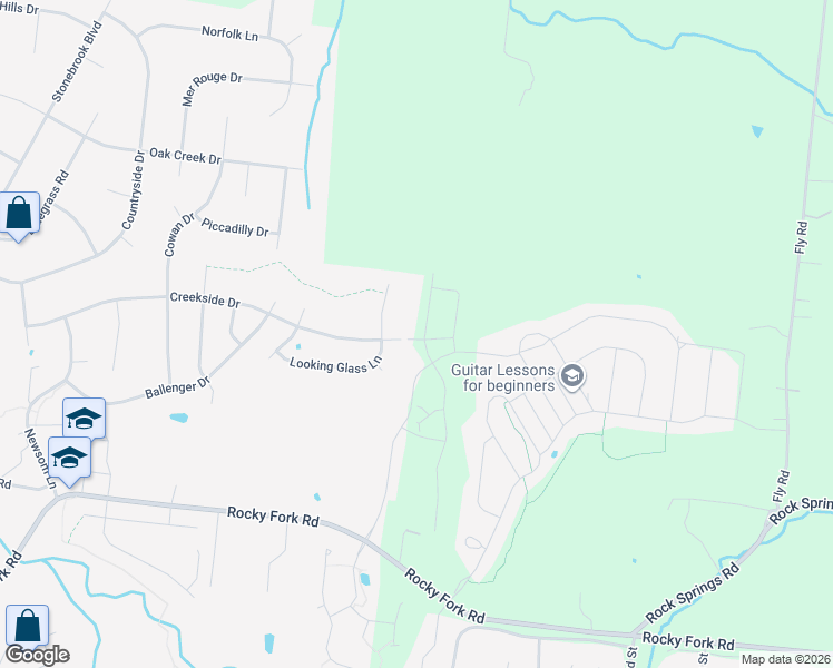 map of restaurants, bars, coffee shops, grocery stores, and more near 1383 Creekside Drive in Nolensville