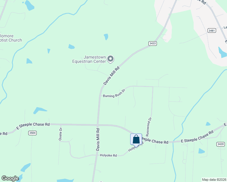 map of restaurants, bars, coffee shops, grocery stores, and more near 503 Burning Bush Drive in Pleasant Garden
