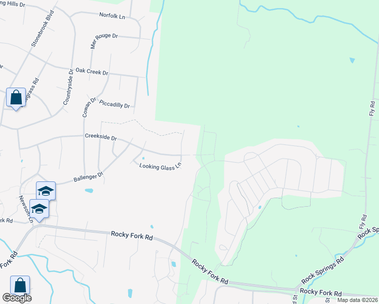 map of restaurants, bars, coffee shops, grocery stores, and more near 1383 Creekside Drive in Nolensville