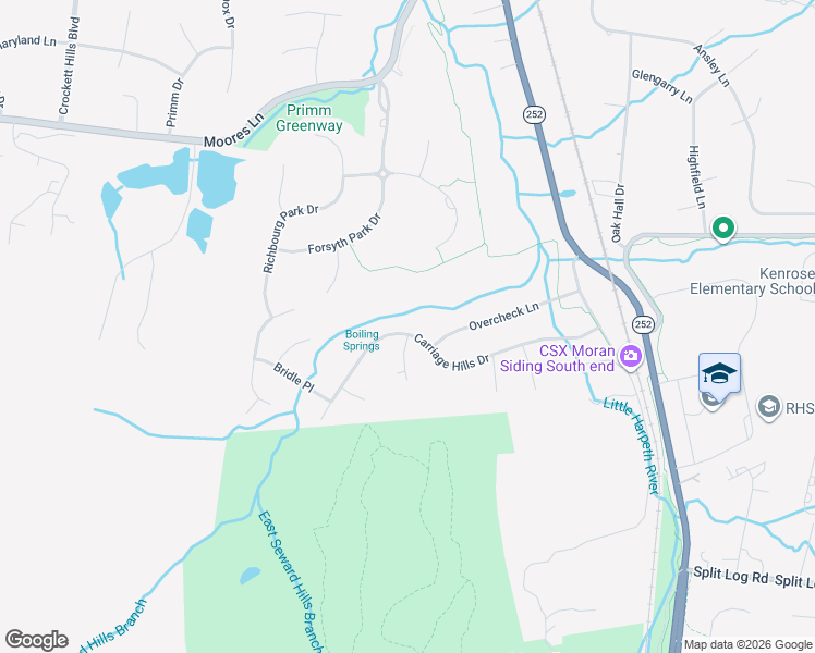 map of restaurants, bars, coffee shops, grocery stores, and more near 8338 Carriage Hills Drive in Brentwood