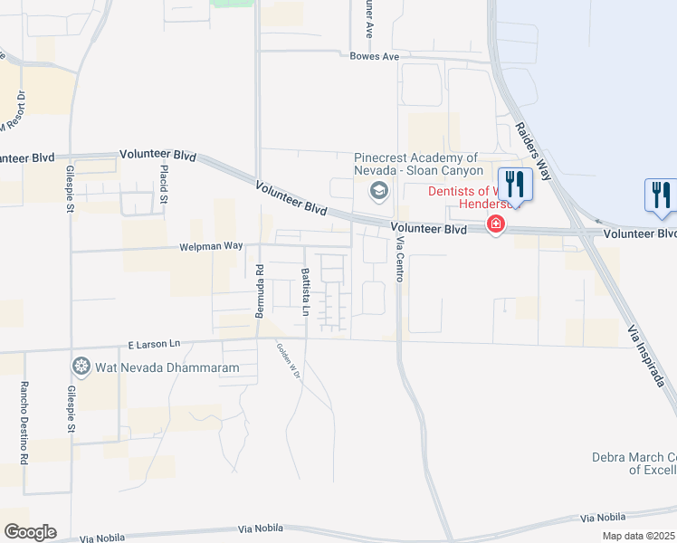 map of restaurants, bars, coffee shops, grocery stores, and more near Clearsable Avenue in Henderson