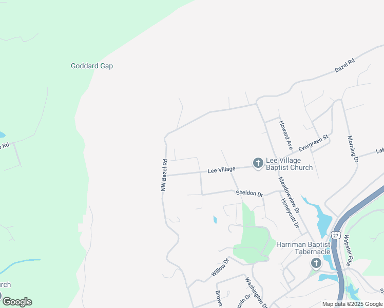 map of restaurants, bars, coffee shops, grocery stores, and more near 109 Anzie Way in Harriman