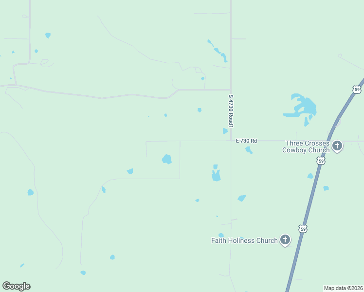 map of restaurants, bars, coffee shops, grocery stores, and more near 472724 East 730 Road in Westville