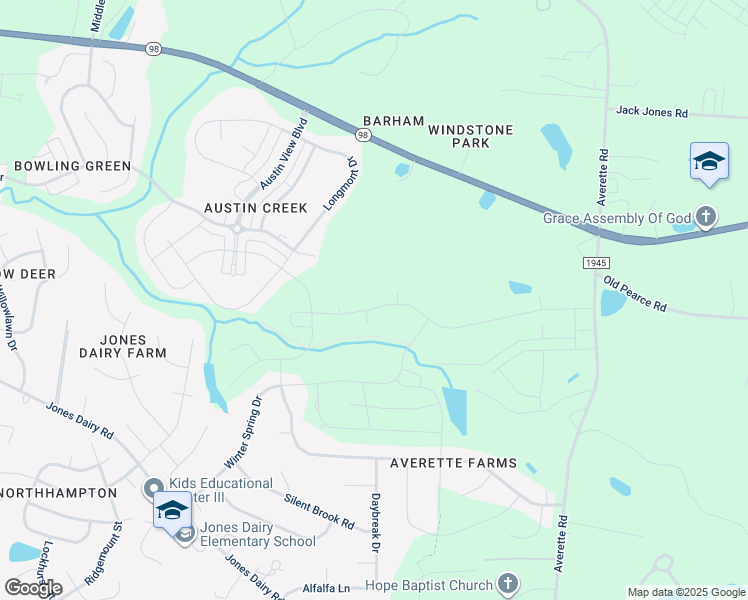 map of restaurants, bars, coffee shops, grocery stores, and more near 412 Kavanaugh Road in Wake Forest