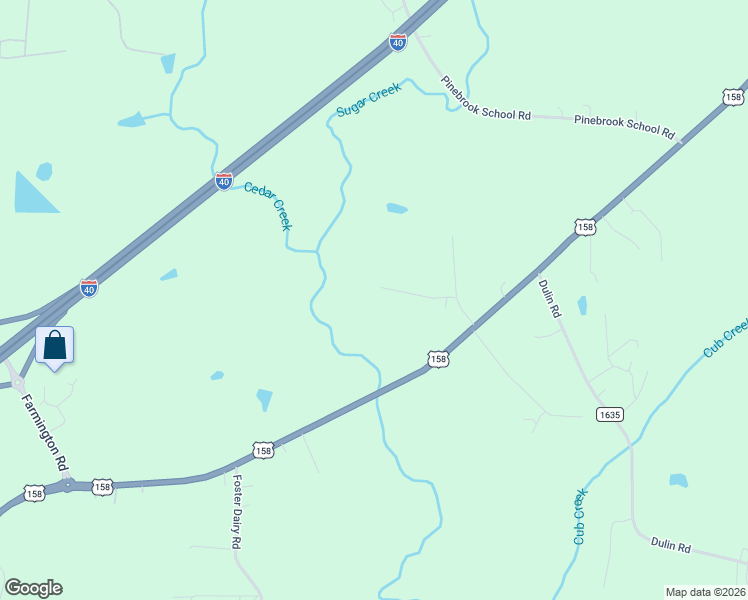 map of restaurants, bars, coffee shops, grocery stores, and more near 3125 U.S. 158 in Mocksville