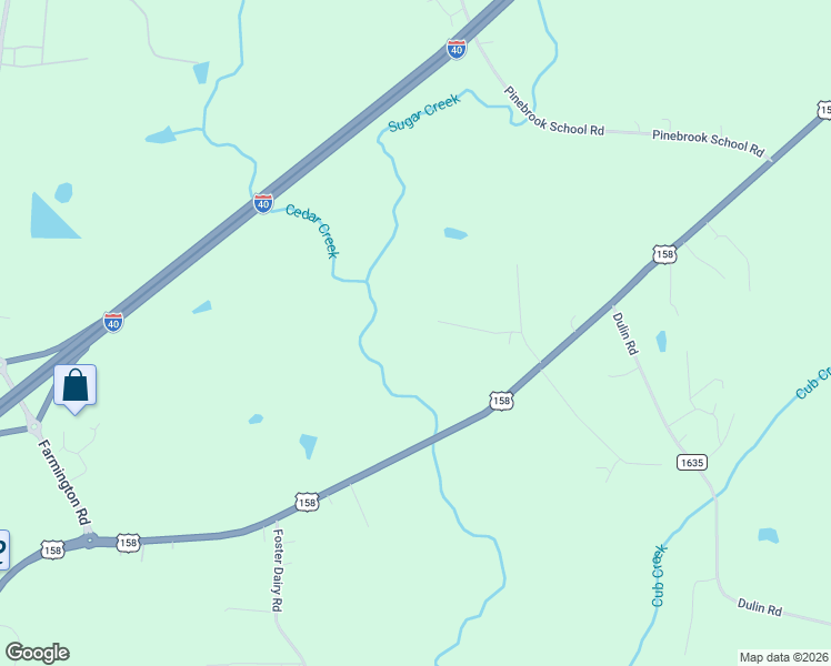 map of restaurants, bars, coffee shops, grocery stores, and more near 3125 U.S. 158 in Mocksville