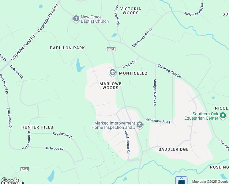 map of restaurants, bars, coffee shops, grocery stores, and more near 3521 Thornwood Court in Raleigh