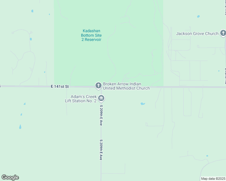 map of restaurants, bars, coffee shops, grocery stores, and more near 21038 East 141st Street South in Coweta