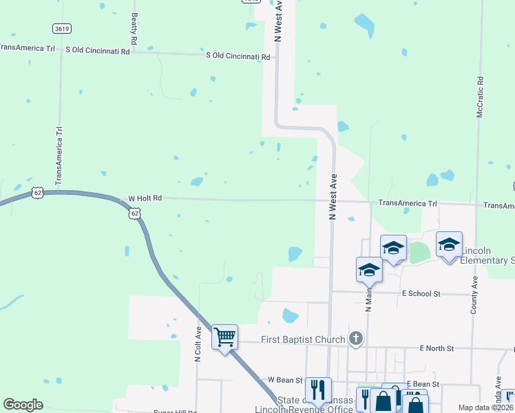 map of restaurants, bars, coffee shops, grocery stores, and more near 412 West Holt Road in Lincoln