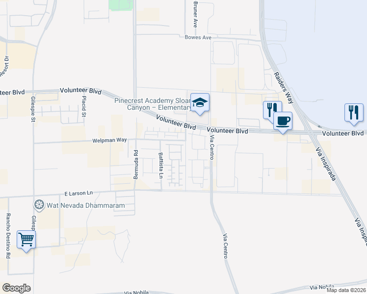 map of restaurants, bars, coffee shops, grocery stores, and more near 500 Welpman Way in Henderson