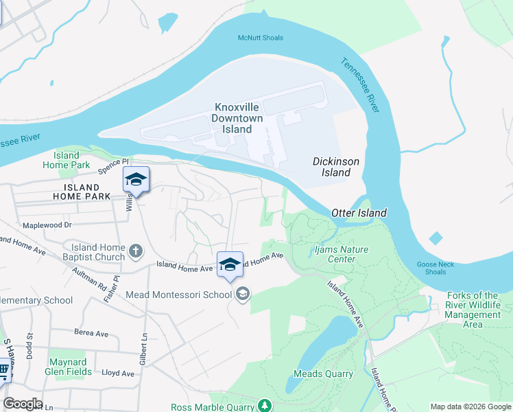 map of restaurants, bars, coffee shops, grocery stores, and more near 622 Alamo Avenue in Knoxville