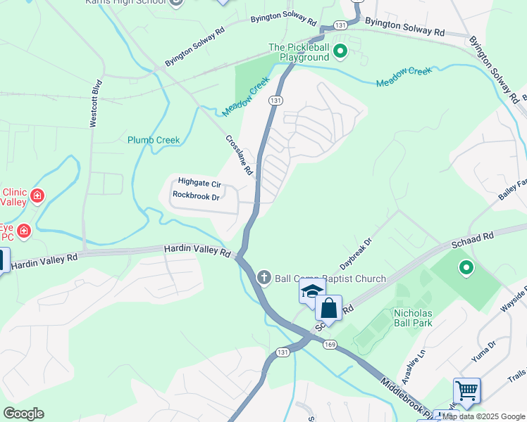 map of restaurants, bars, coffee shops, grocery stores, and more near 139 Smoky Ridge Way in Knoxville