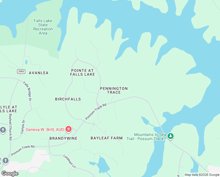 map of restaurants, bars, coffee shops, grocery stores, and more near 15508 Possum Track Road in Raleigh