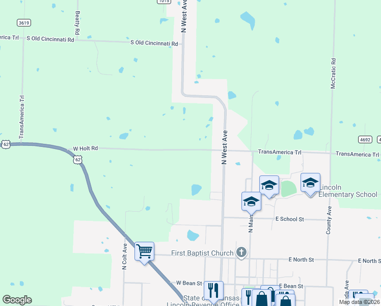 map of restaurants, bars, coffee shops, grocery stores, and more near 412 West Holt Road in Lincoln