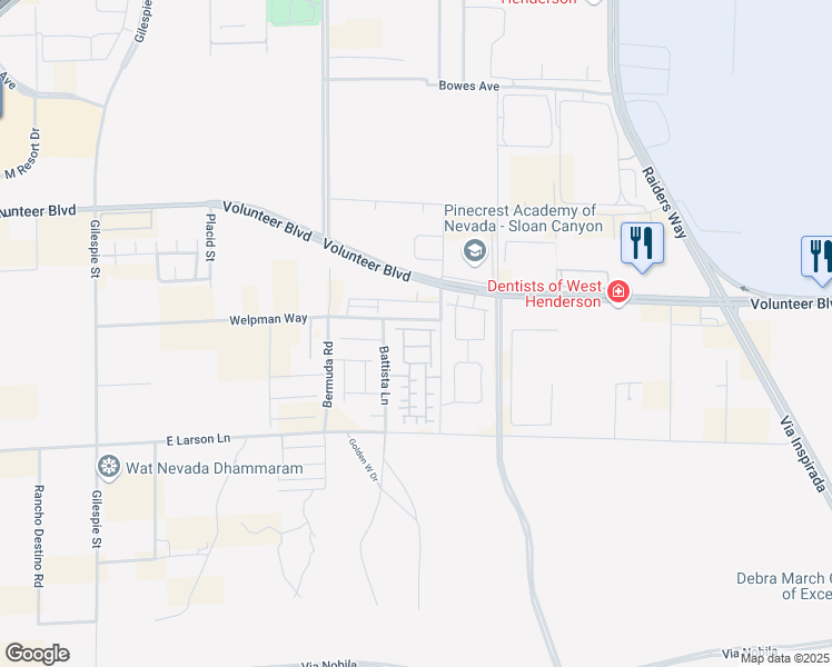 map of restaurants, bars, coffee shops, grocery stores, and more near 535 Thistleberry Avenue in Las Vegas