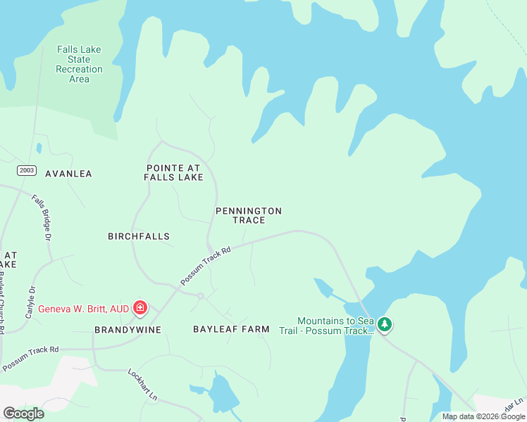 map of restaurants, bars, coffee shops, grocery stores, and more near 15209-15501 Possum Track Road in Raleigh