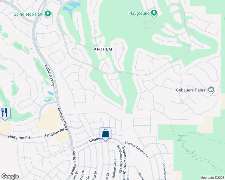 map of restaurants, bars, coffee shops, grocery stores, and more near 15 Knob Oak Drive in Henderson