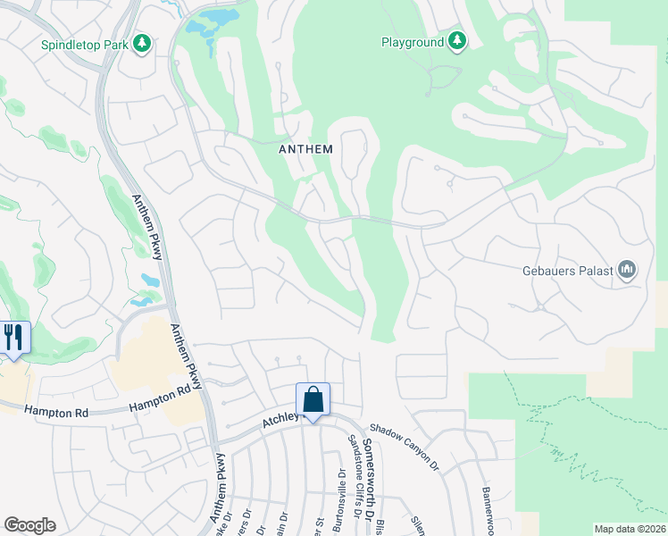 map of restaurants, bars, coffee shops, grocery stores, and more near 15 Knob Oak Drive in Henderson