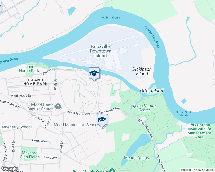 map of restaurants, bars, coffee shops, grocery stores, and more near 622 Alamo Avenue in Knoxville