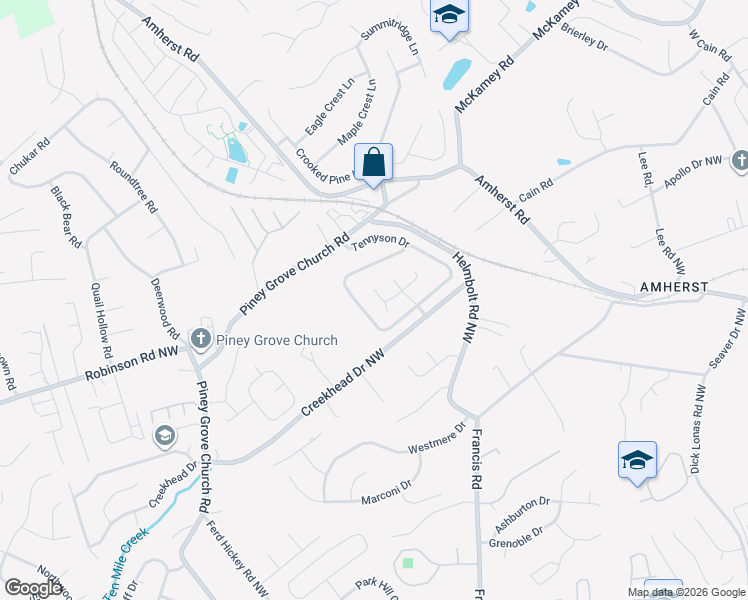 map of restaurants, bars, coffee shops, grocery stores, and more near 5927 Shelley Drive in Knoxville