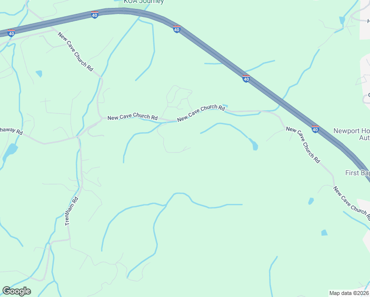 map of restaurants, bars, coffee shops, grocery stores, and more near 363 New Cave Church Road in Newport