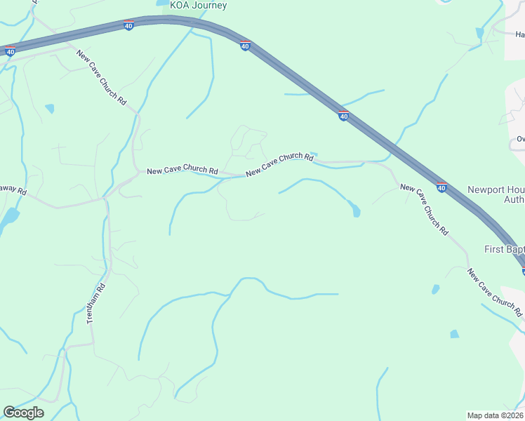 map of restaurants, bars, coffee shops, grocery stores, and more near 363 New Cave Church Road in Newport