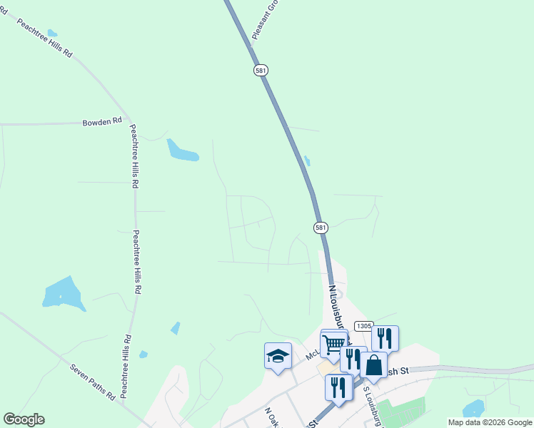 map of restaurants, bars, coffee shops, grocery stores, and more near in Spring Hope