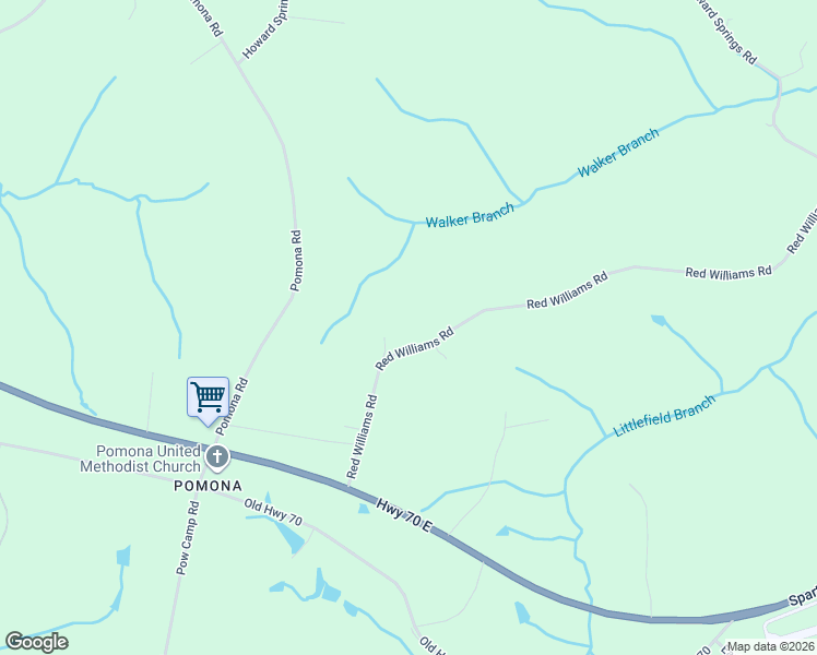 map of restaurants, bars, coffee shops, grocery stores, and more near 281 Red Williams Road in Crossville