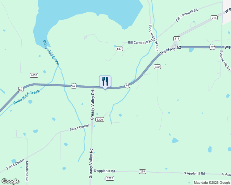 map of restaurants, bars, coffee shops, grocery stores, and more near 16255 U.S. 62 in Prairie Grove