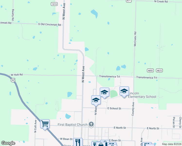map of restaurants, bars, coffee shops, grocery stores, and more near 103 West Holt Road in Lincoln