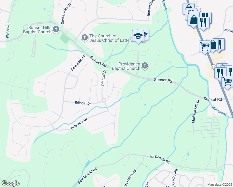 map of restaurants, bars, coffee shops, grocery stores, and more near 2109 Bucolic Court in Nolensville
