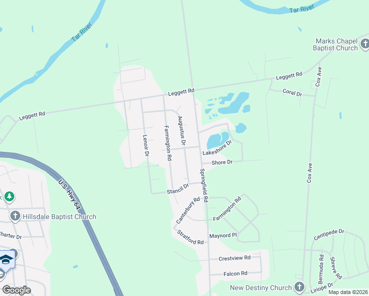 map of restaurants, bars, coffee shops, grocery stores, and more near Cloverdale Drive in Rocky Mount