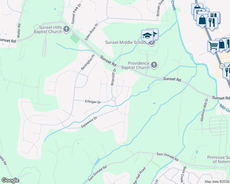map of restaurants, bars, coffee shops, grocery stores, and more near 1709 Bastante Court in Nolensville