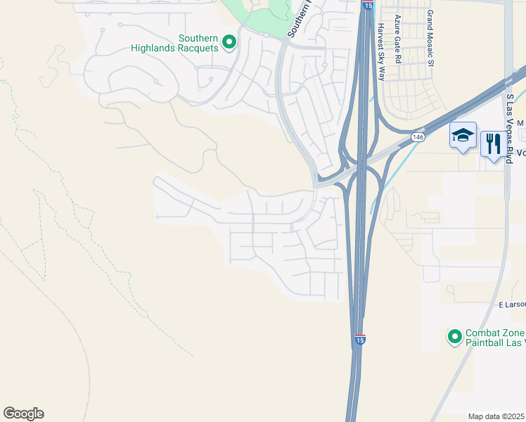 map of restaurants, bars, coffee shops, grocery stores, and more near 12667 Triangle Reef Court in Las Vegas