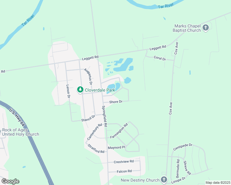 map of restaurants, bars, coffee shops, grocery stores, and more near 21 Lakeshore Drive in Rocky Mount