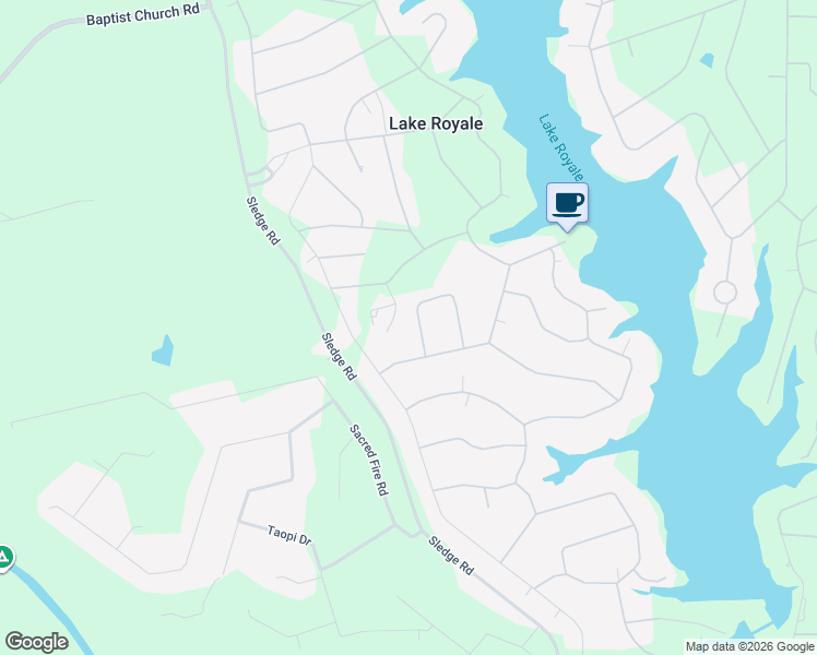 map of restaurants, bars, coffee shops, grocery stores, and more near 107 Wagon Wheel Circle in Louisburg