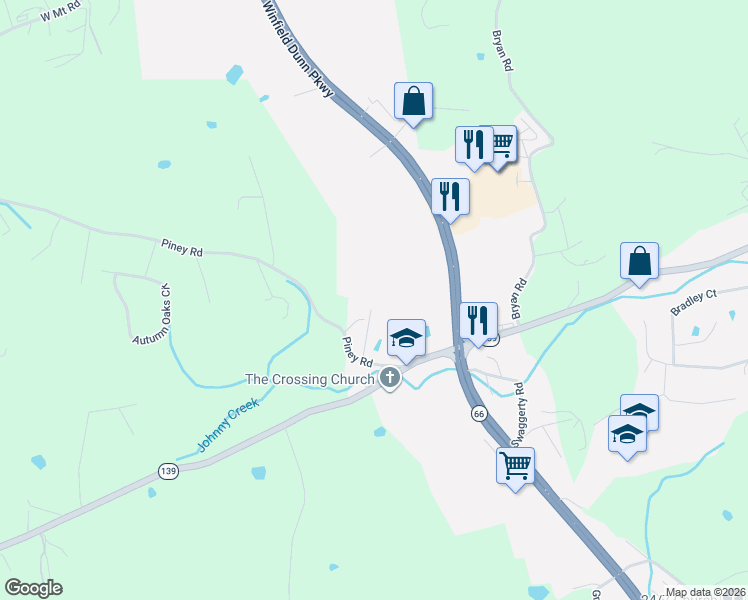 map of restaurants, bars, coffee shops, grocery stores, and more near 122 Piney Rd in Sevierville