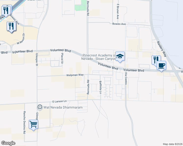 map of restaurants, bars, coffee shops, grocery stores, and more near 1920 Sonetto Vista Street in Henderson