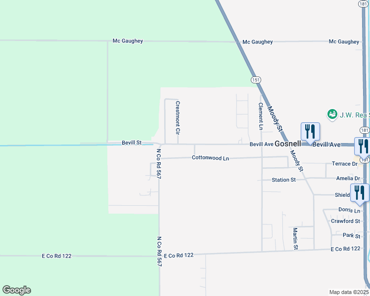 map of restaurants, bars, coffee shops, grocery stores, and more near 375 Bevill Avenue in Blytheville