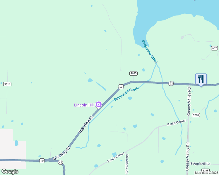 map of restaurants, bars, coffee shops, grocery stores, and more near 16882 U.S. 62 in Prairie Grove