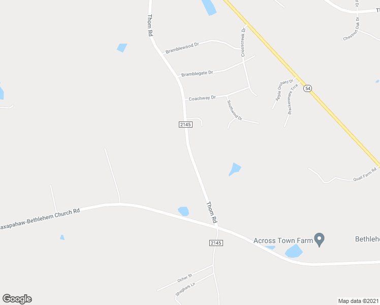 map of restaurants, bars, coffee shops, grocery stores, and more near Thom Road in Mebane