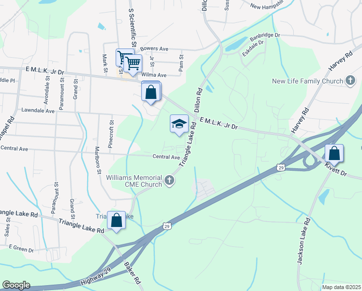 map of restaurants, bars, coffee shops, grocery stores, and more near 3523 Union Hill Court in High Point