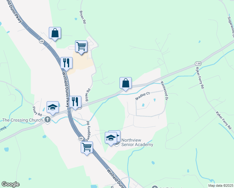 map of restaurants, bars, coffee shops, grocery stores, and more near 310 Douglas Dam Road in Kodak