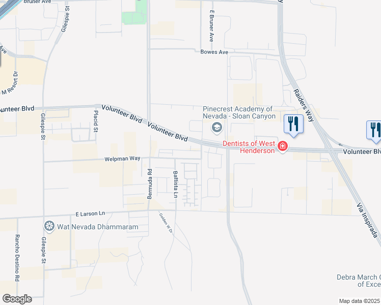 map of restaurants, bars, coffee shops, grocery stores, and more near 3716 Celesta Vista Avenue in Henderson