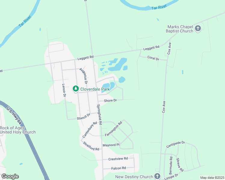 map of restaurants, bars, coffee shops, grocery stores, and more near 136 Lakeshore Drive in Rocky Mount