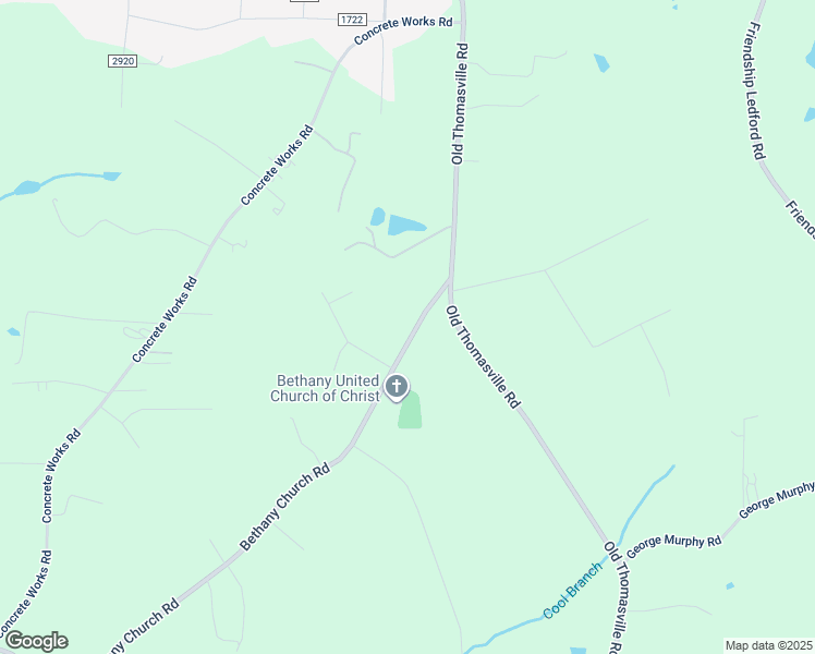 map of restaurants, bars, coffee shops, grocery stores, and more near 1225 Bethany Church Road in Winston-Salem