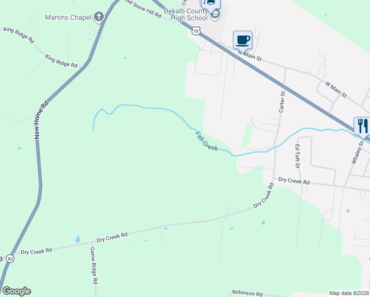 map of restaurants, bars, coffee shops, grocery stores, and more near in Smithville