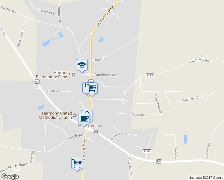 map of restaurants, bars, coffee shops, grocery stores, and more near 148 Woodlawn Point Avenue in Harmony
